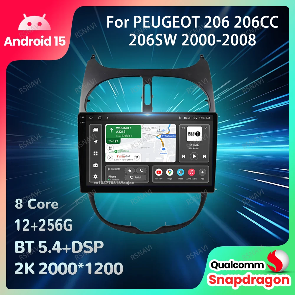 Автомобильный радиоприемник Android 15 для PEUGEOT 206 206CC 206SW 2000-2008 DVD BT 5G WIFI Мультимедиа DSP Стерео GPS Головное устройство Viedo Player QLED
Автомобильный радиоприемник Android 15 для PEUGEOT 206 206CC 206SW 2000-2008 DVD BT 5G WIFI Мультимедиа DSP Стерео GPS Головное устройство Viedo Player QLED
