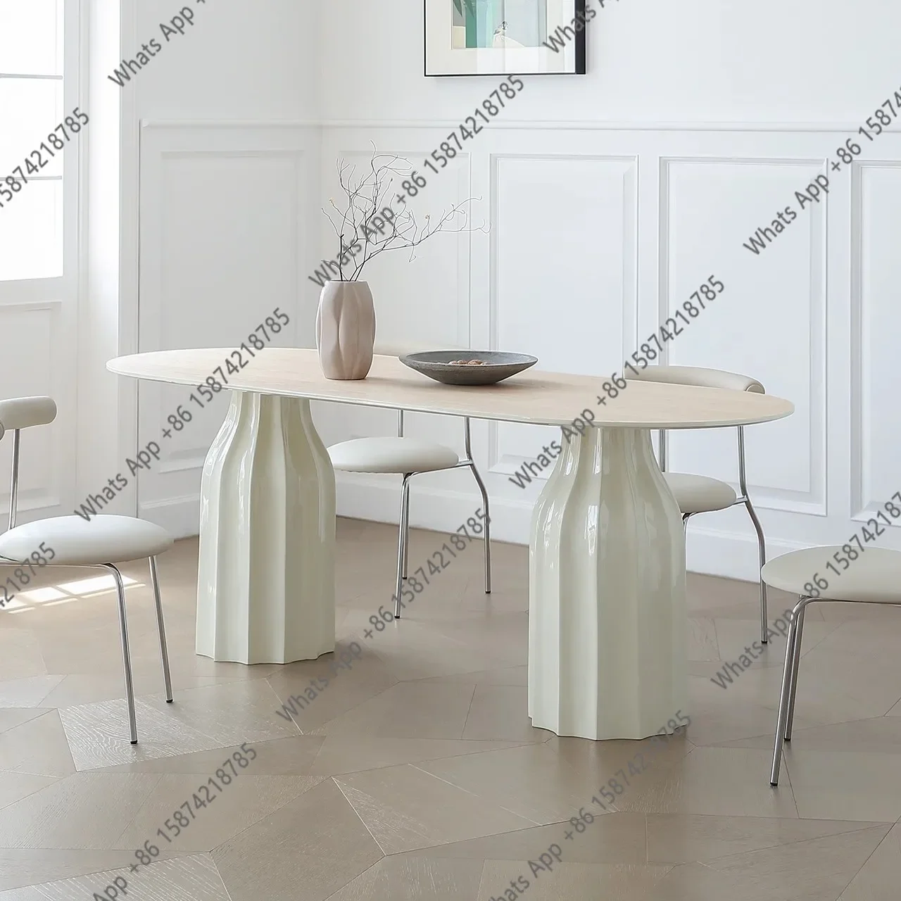 X Ice Cream Dining Table Light French Cream Style Oval Solid Wood Dining Table Modern Simple Family Dining Table Chair Comb
X Ice Cream Dining Table Light French Cream Style Oval Solid Wood Dining Table Modern Simple Family Dining Table Chair Comb