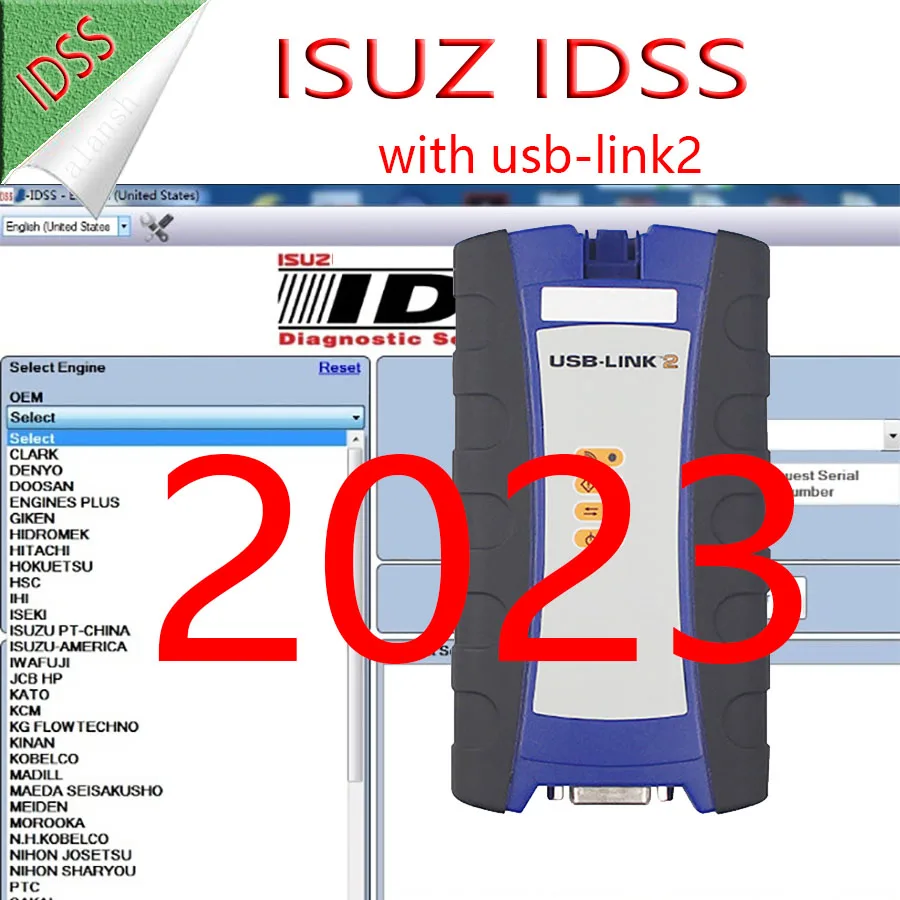 2023 for Isuzu IDSS Commercial Vehicles Excavator Truck Diagnostic Scanner Tool + NEXQ USB LINK 2
2023 for Isuzu IDSS Commercial Vehicles Excavator Truck Diagnostic Scanner Tool + NEXQ USB LINK 2