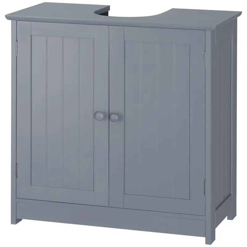 HOMCOM Under Sink Bathroom Cabinet, Pedestal Sink Storage Cabinet with 2 Doors, Shelf and U-Shape, Gray
HOMCOM Under Sink Bathroom Cabinet, Pedestal Sink Storage Cabinet with 2 Doors, Shelf and U-Shape, Gray