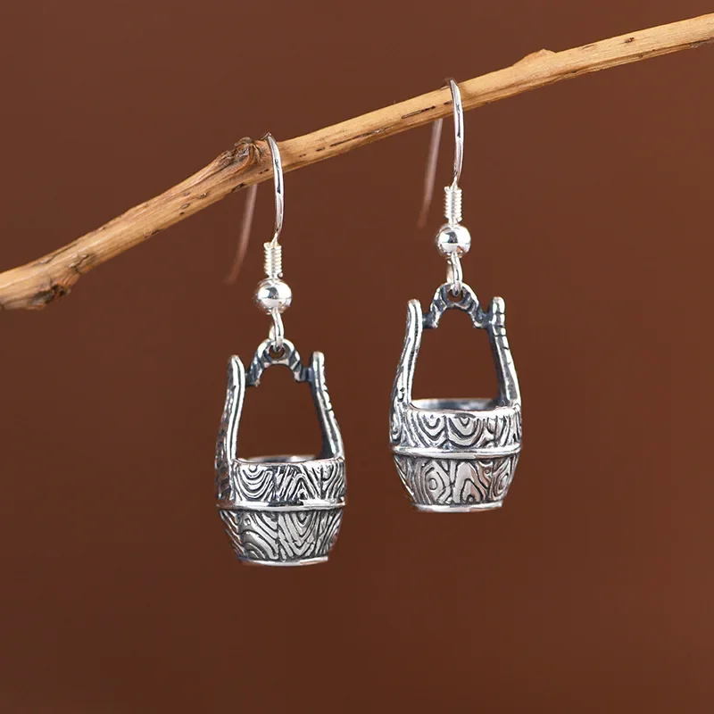 Women's Silver Drop Earrings Vintage Wooden Grain Earrings for Women Silver 925 Jewelry Trendy Wedding Gift Party Accessories
Women's Silver Drop Earrings Vintage Wooden Grain Earrings for Women Silver 925 Jewelry Trendy Wedding Gift Party Accessories