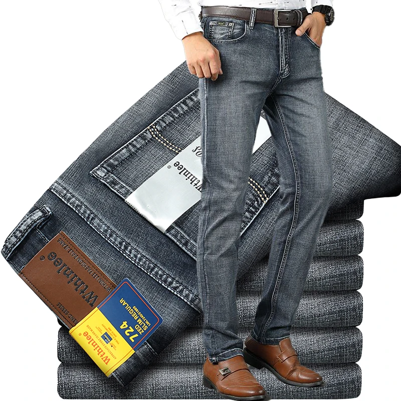 Men Slim Fit Elastic Stretch Jeans Male Straight Leg Vintage Smart Casual Denim Pants Classic elasticity Black Trousers
Men Slim Fit Elastic Stretch Jeans Male Straight Leg Vintage Smart Casual Denim Pants Classic elasticity Black Trousers