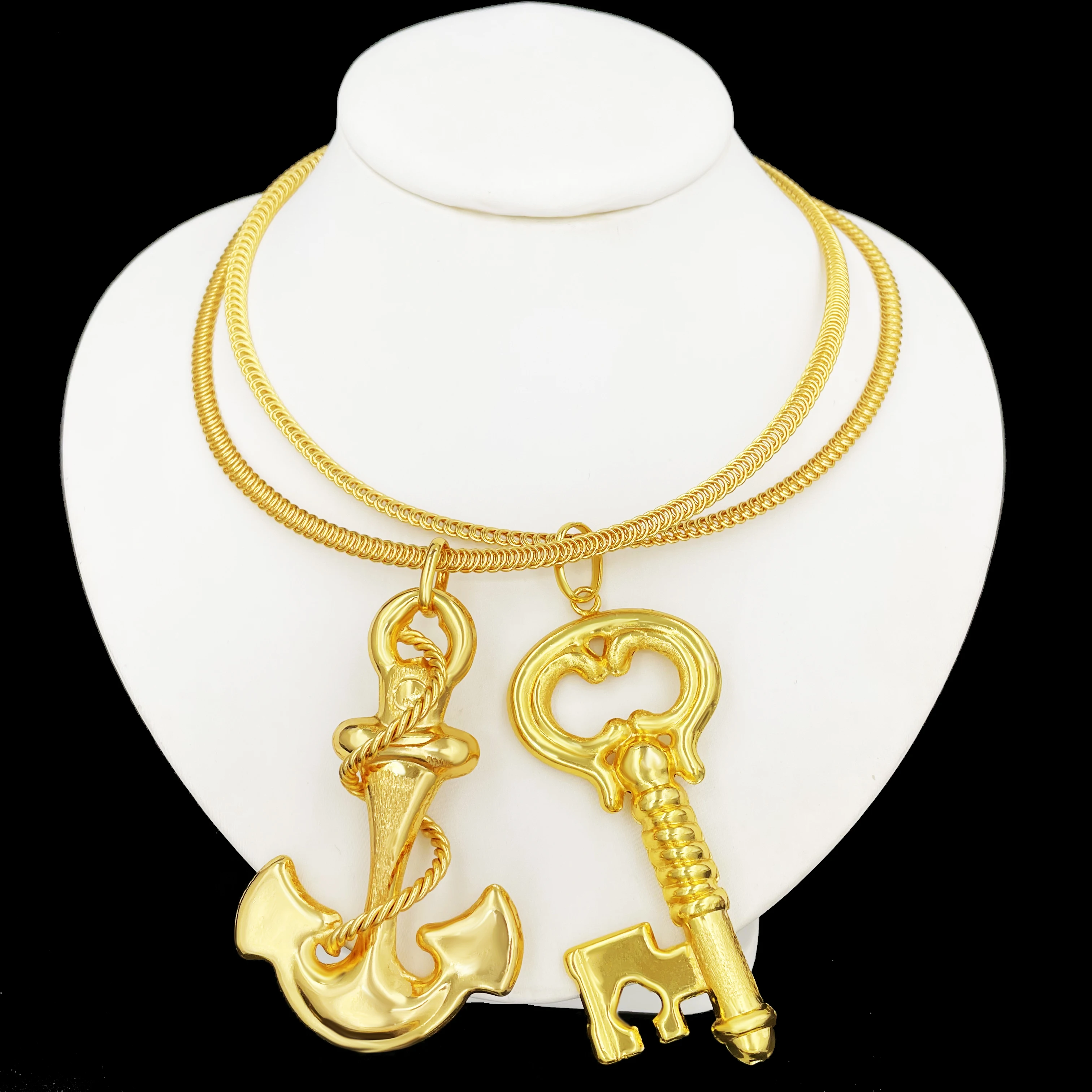 Vintage Anchor Shape Pendant And Key Shape Pendant Necklace Fashion 18K Gold Plated Jewelry Trending Wedding Party Gift
Vintage Anchor Shape Pendant And Key Shape Pendant Necklace Fashion 18K Gold Plated Jewelry Trending Wedding Party Gift
