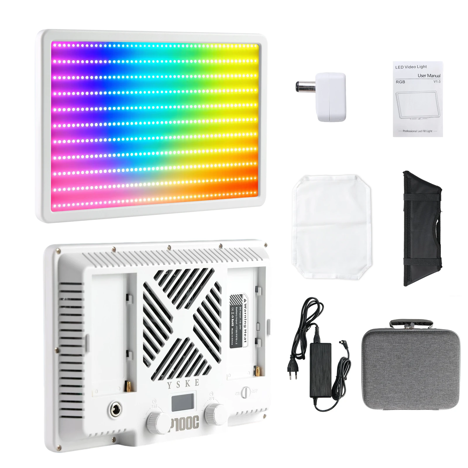 YSKE 100W RGB CRI96+ LED Light, Portable Full Color Dimmable Panel for Photography Video Live Streaming
YSKE 100W RGB CRI96+ LED Light, Portable Full Color Dimmable Panel for Photography Video Live Streaming