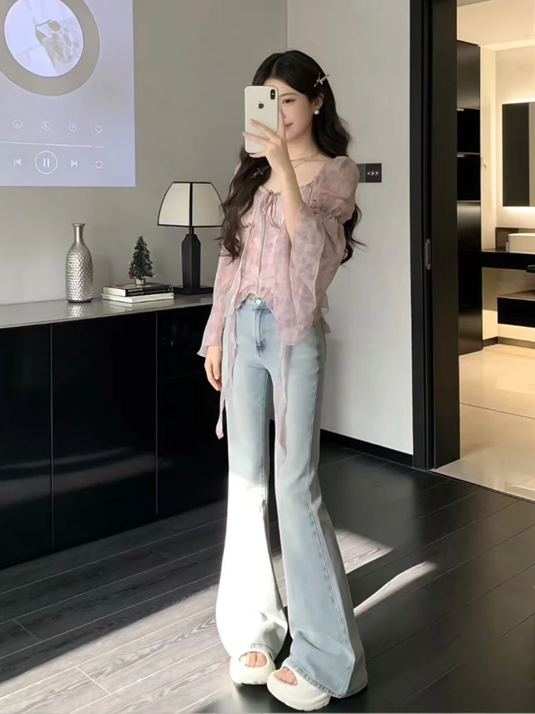 Summer New plus Size Women's Pink Chiffon Shirt And Jeans Set Korean Style Small Fragrance Wind Casual High Waist Long Sleeve
Summer New plus Size Women's Pink Chiffon Shirt And Jeans Set Korean Style Small Fragrance Wind Casual High Waist Long Sleeve