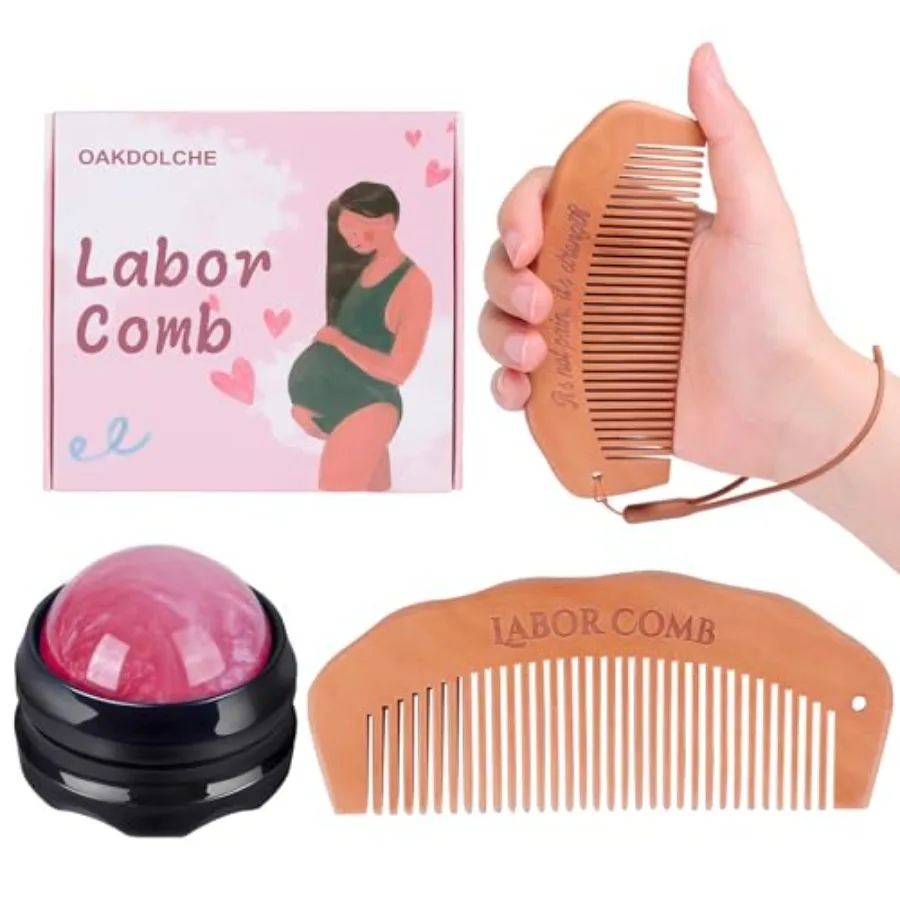 Birth Comb and Massage Roller Ball Kit for Women Labor and Delivery Essentials, Wooden Labor Comb Pregnancy Must Haves, Designe
Birth Comb and Massage Roller Ball Kit for Women Labor and Delivery Essentials, Wooden Labor Comb Pregnancy Must Haves, Designe