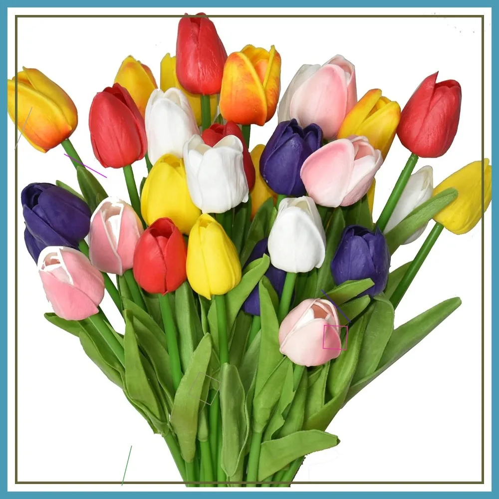 24pcs Real Touch Artificial Tulips, Multicolor Faux PU Flowers Bouquet for Home Party Wedding Decoration
24pcs Real Touch Artificial Tulips, Multicolor Faux PU Flowers Bouquet for Home Party Wedding Decoration