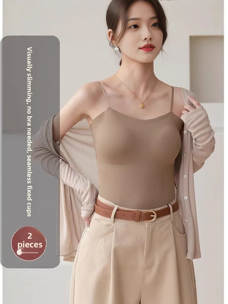 Slim Fit Sl One-Piece Summer Thin Fixed Cup Strap Vest Women's Underwear Top Faionable Ba Exposure Commute Sle
Slim Fit Sl One-Piece Summer Thin Fixed Cup Strap Vest Women's Underwear Top Faionable Ba Exposure Commute Sle