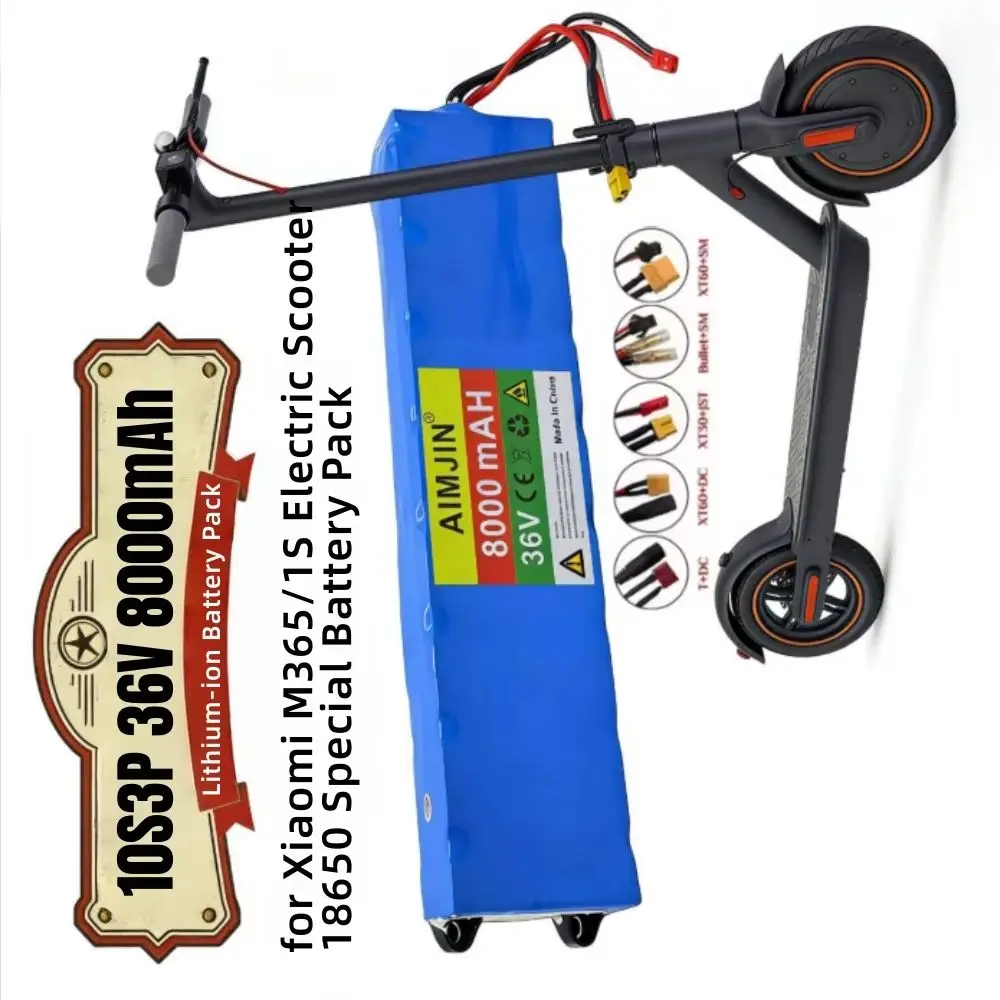 36V 8.0Ah 10S3P Lithium Battery Pack 18650 Cells for Xiaomi M365 Electric Scooter Compatible 42V Charger High Capacity
36V 8.0Ah 10S3P Lithium Battery Pack 18650 Cells for Xiaomi M365 Electric Scooter Compatible 42V Charger High Capacity