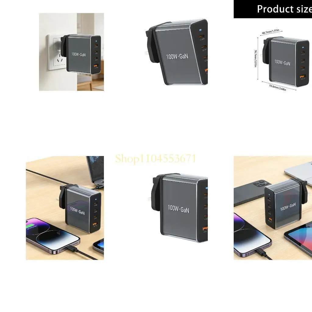 Best Seller 100W GaNs Aluminum Alloy Power Adapters With 4 Port For Laptop Phone Tablet Fast Charging
Best Seller 100W GaNs Aluminum Alloy Power Adapters With 4 Port For Laptop Phone Tablet Fast Charging