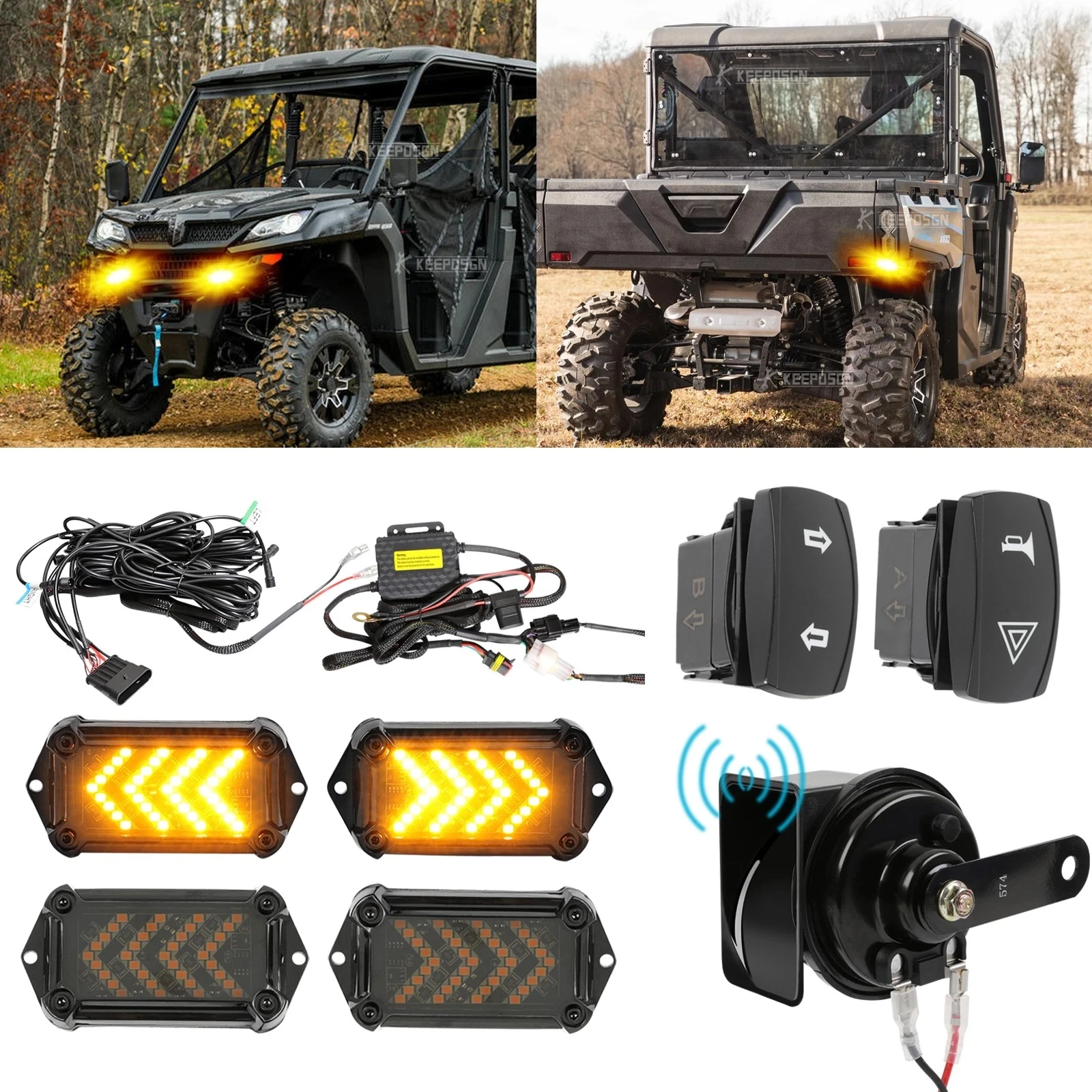 Для CFMOTO Uforce 1000 XL 800 600 UTV: Комплект светодиодных поворотников и переключателей звукового сигнала (клаксона) с алюминиевыми прямоугольными фарами, одобренными для дорог общего пользования
Для CFMOTO Uforce 1000 XL 800 600 UTV: Комплект светодиодных поворотников и переключателей звукового сигнала (клаксона) с алюминиевыми прямоугольными фарами, одобренными для дорог общего пользования