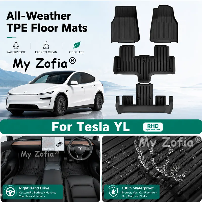 Heavy-Duty TPE Floor Mats For Right-Hand Drive For Tesla Model YL 6-Seater Custom Precision-Fit Vehicle Modification Accessories
Heavy-Duty TPE Floor Mats For Right-Hand Drive For Tesla Model YL 6-Seater Custom Precision-Fit Vehicle Modification Accessories