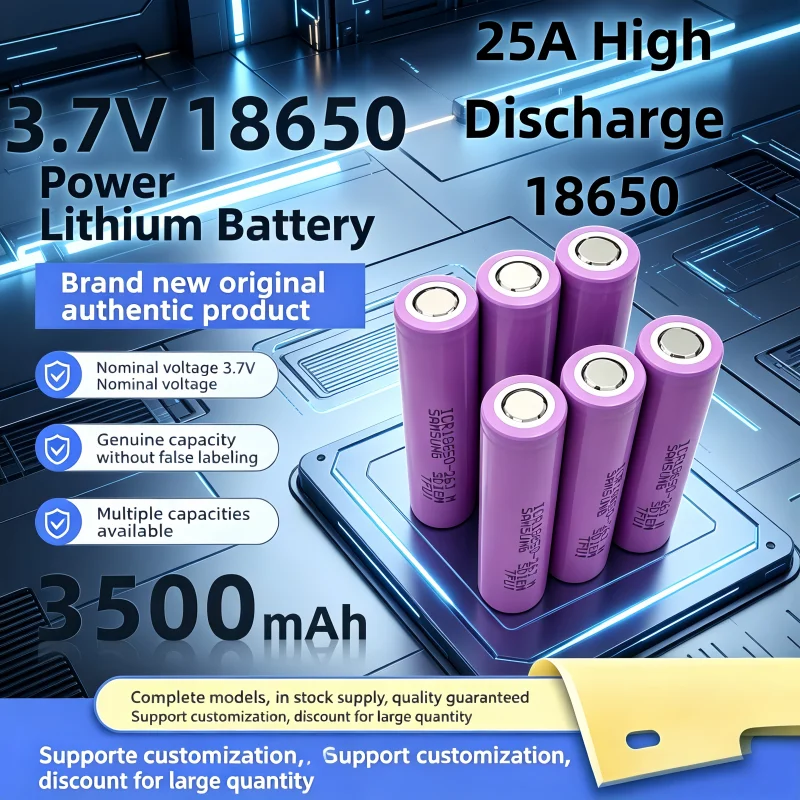 Professional 18650 Lithium Battery 3500mAh 25A Discharge for Electric Bicycles, Balance Scooters and Energy Storage Systems
Professional 18650 Lithium Battery 3500mAh 25A Discharge for Electric Bicycles, Balance Scooters and Energy Storage Systems