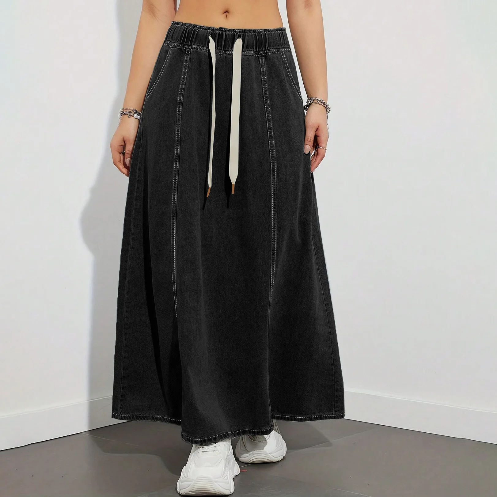 DongCMY Women's Denim Long Skirts Elastic Waist Loose Solid Color High Waist Big Skirt Denim Skirt Women Casual Dress Streetwear
DongCMY Women's Denim Long Skirts Elastic Waist Loose Solid Color High Waist Big Skirt Denim Skirt Women Casual Dress Streetwear