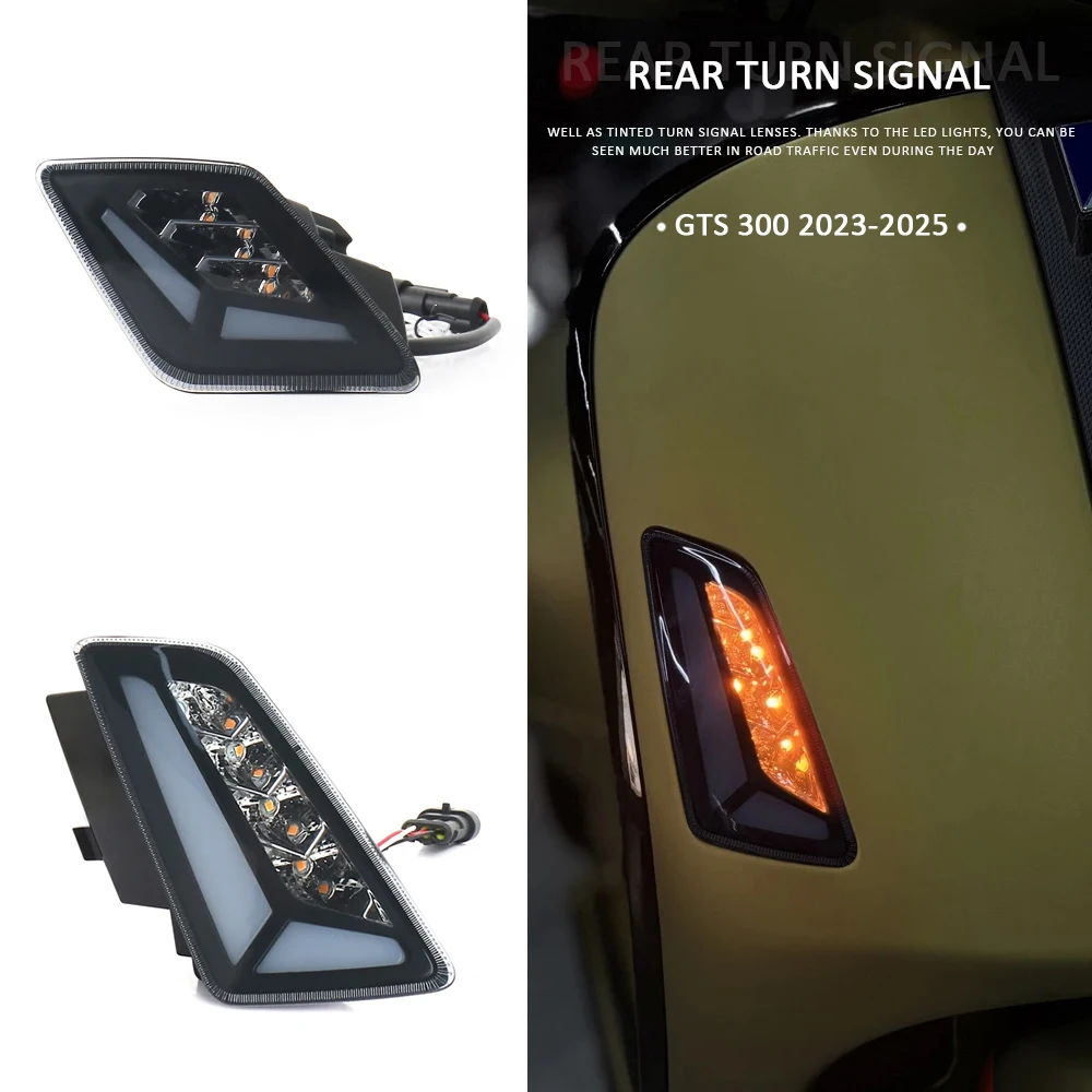 For Vespa GTS300 gts300 GTS 300 2023 2024 2025 Motorcycle Scooter Front & Rear Turn Signal Light Indicator Lamp Smoky Lens
For Vespa GTS300 gts300 GTS 300 2023 2024 2025 Motorcycle Scooter Front & Rear Turn Signal Light Indicator Lamp Smoky Lens