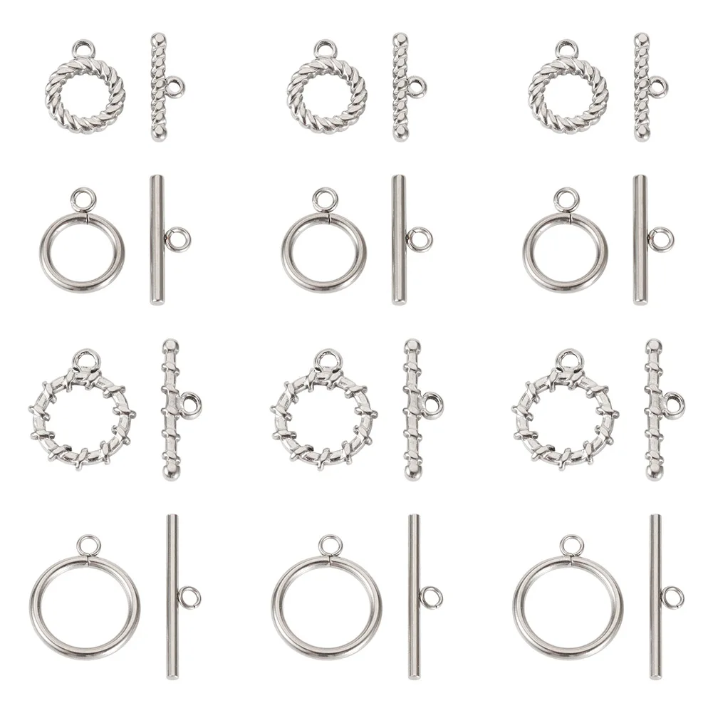 12 Sets Stainless Steel Toggle Clasps Connector Buckle for DIY Handmade Bracelet Necklace Jewelry Making Accessories
12 Sets Stainless Steel Toggle Clasps Connector Buckle for DIY Handmade Bracelet Necklace Jewelry Making Accessories
