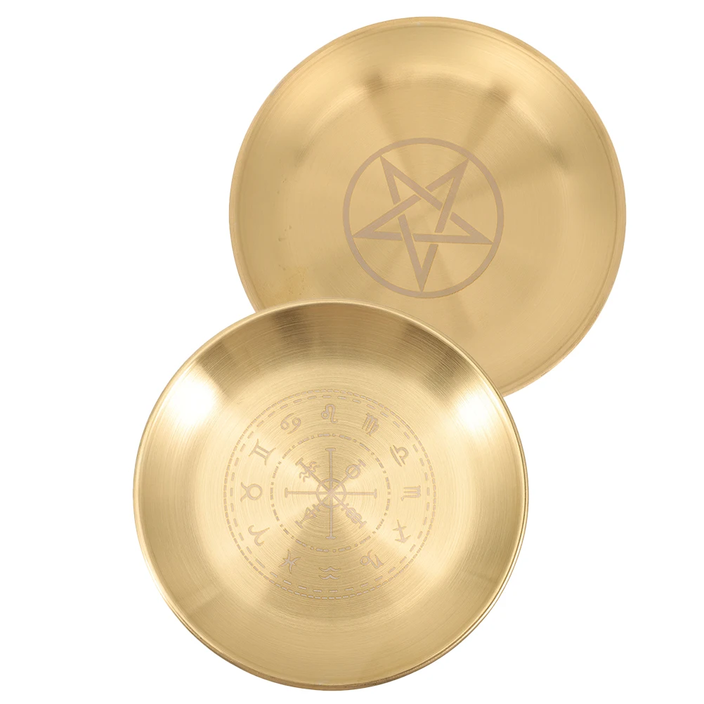 2pcs Pentacle Gold Plate Decorative Tray Religious Offering Ritual Pentagon Storage Brass Holder Dish Altar Tray
2pcs Pentacle Gold Plate Decorative Tray Religious Offering Ritual Pentagon Storage Brass Holder Dish Altar Tray