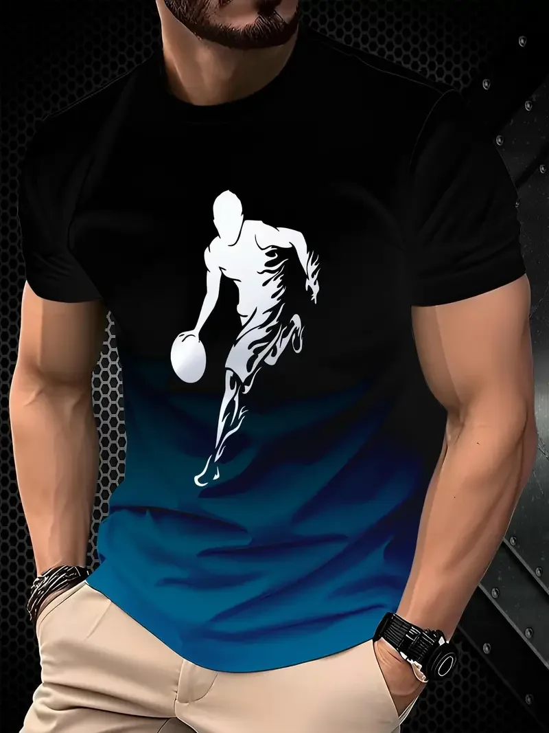 2025 New Men's Casual T-shirt Innovative 3D Printed Basketball Pattern Suitable for Sports Running and Fitness Loose T-shirt Top
2025 New Men's Casual T-shirt Innovative 3D Printed Basketball Pattern Suitable for Sports Running and Fitness Loose T-shirt Top