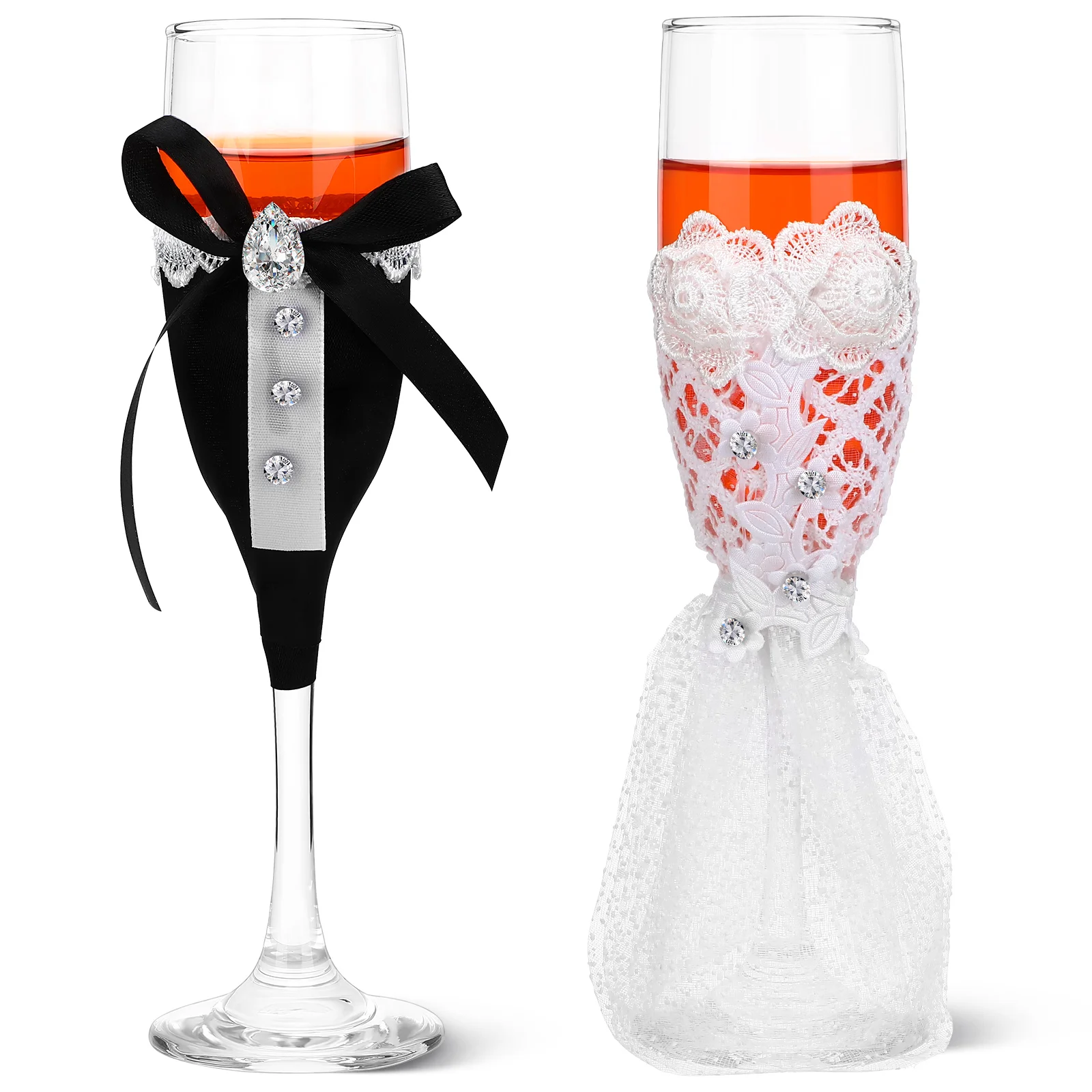 Wedding Glass Set Engagement Gift Bottles Cover for Toasting Glasses Cups Reception
Wedding Glass Set Engagement Gift Bottles Cover for Toasting Glasses Cups Reception