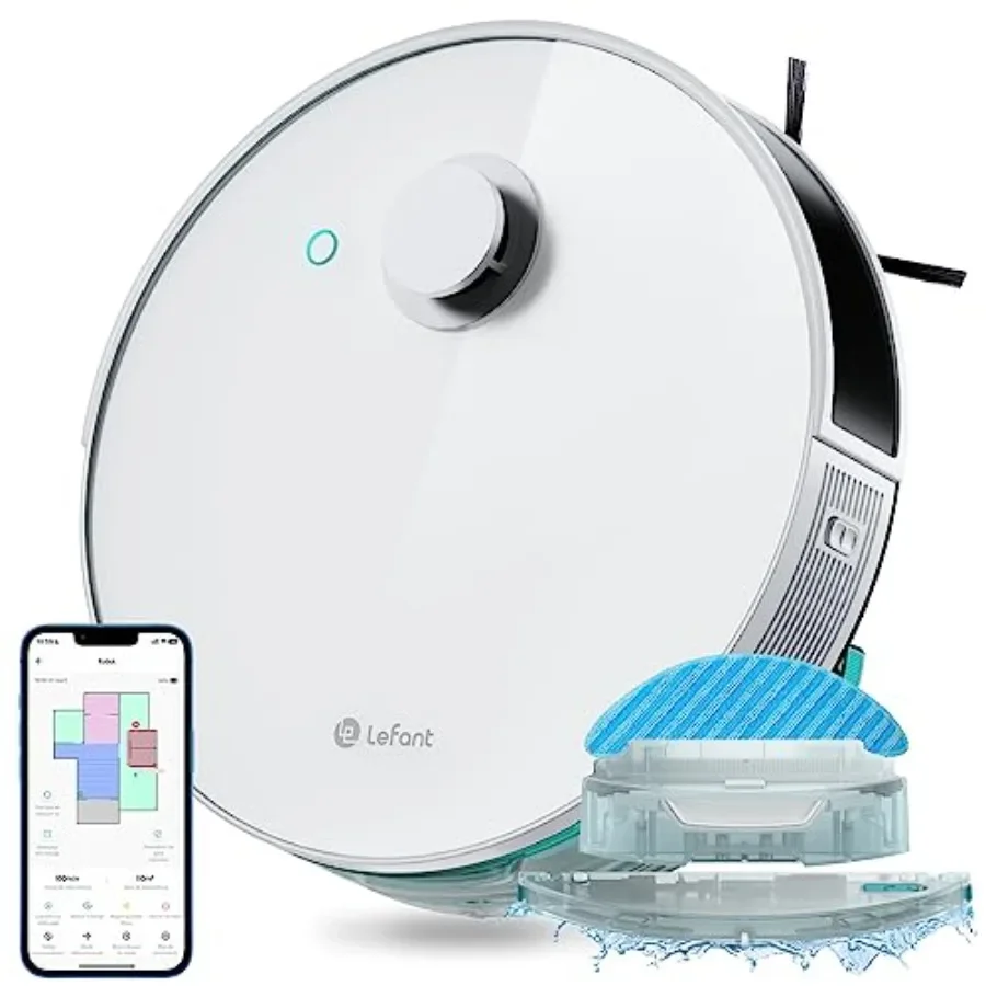 Robot vacuum and mop combo for home use, ABS plastic body, black color, precision mapping with Lidar dToF sensors, 4000Pa sucti
Robot vacuum and mop combo for home use, ABS plastic body, black color, precision mapping with Lidar dToF sensors, 4000Pa sucti