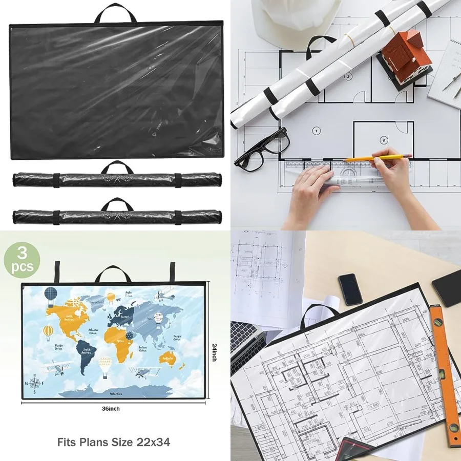 3 Pcs Foldable Waterproof Blueprint Holder with Protective Shield for Construction Plans Maps Posters and Art Portfolios Durabl
3 Pcs Foldable Waterproof Blueprint Holder with Protective Shield for Construction Plans Maps Posters and Art Portfolios Durabl
