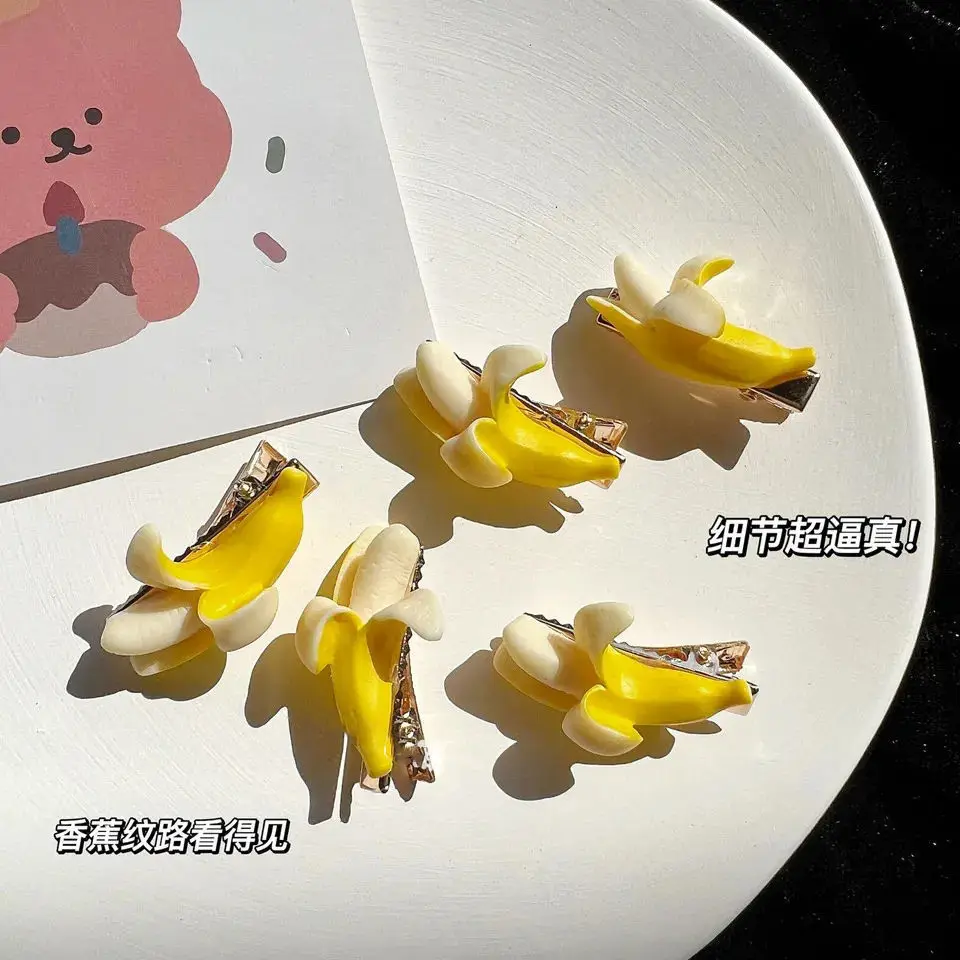Cartoon Banana Simulation Food Hairpin Side Clip Hair Accessories Creative Personality Cute Hair Clip Headwear Duckbill Clips
Cartoon Banana Simulation Food Hairpin Side Clip Hair Accessories Creative Personality Cute Hair Clip Headwear Duckbill Clips