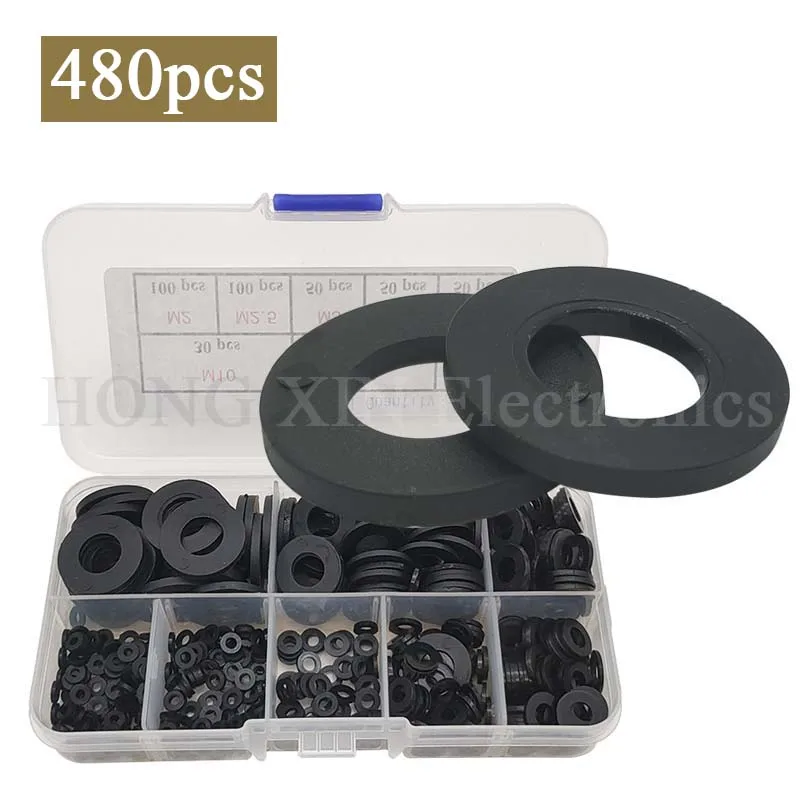 480pcs Black or White Nylon Washer Gasket Assortment Kit Lock Washers Hardware Accessories M2-M10
480pcs Black or White Nylon Washer Gasket Assortment Kit Lock Washers Hardware Accessories M2-M10
