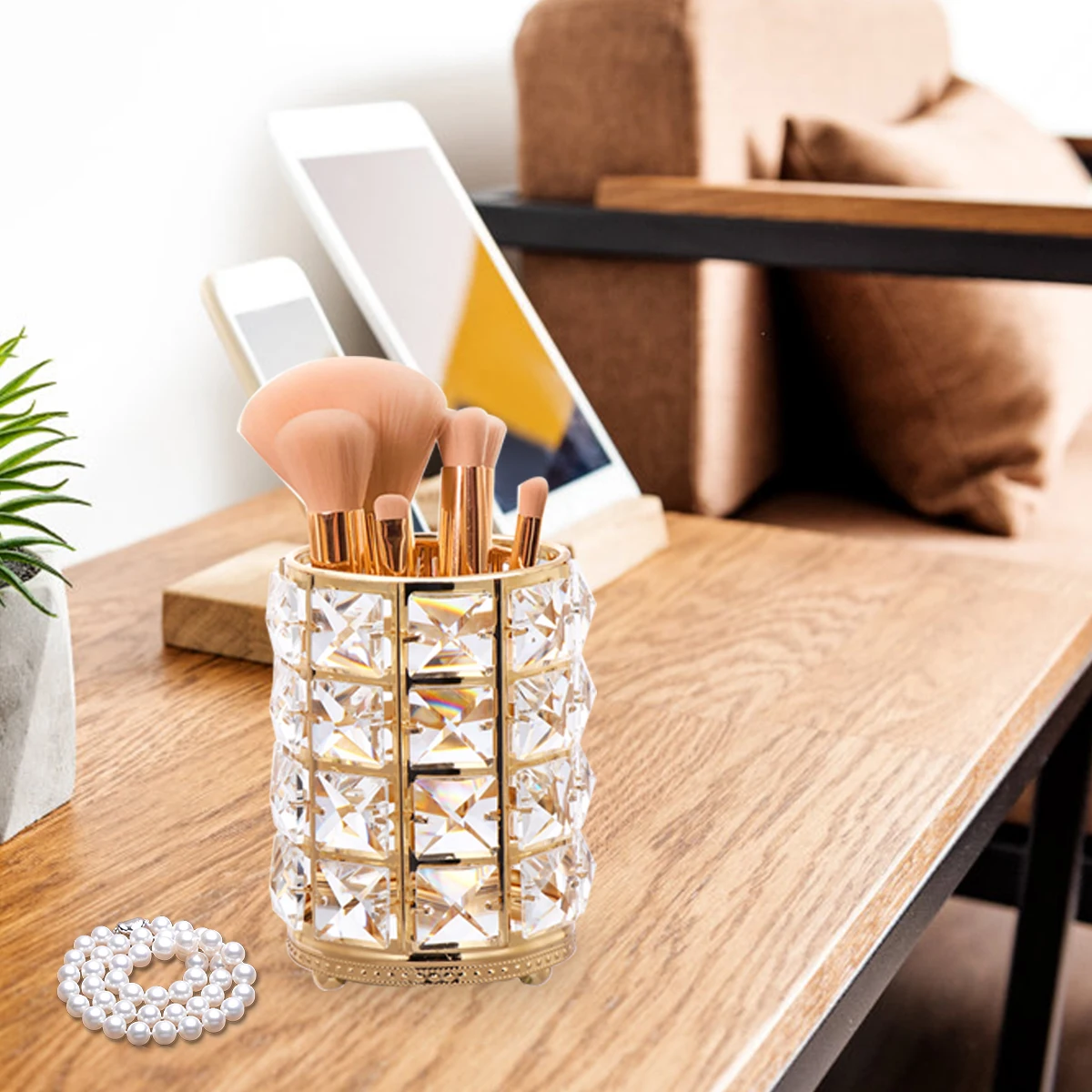 Golden Large Hollow Crystal Brush Holder Stand for Home Store Decoration Keeps Makeup Tools Organized Tidy Exquisite
Golden Large Hollow Crystal Brush Holder Stand for Home Store Decoration Keeps Makeup Tools Organized Tidy Exquisite