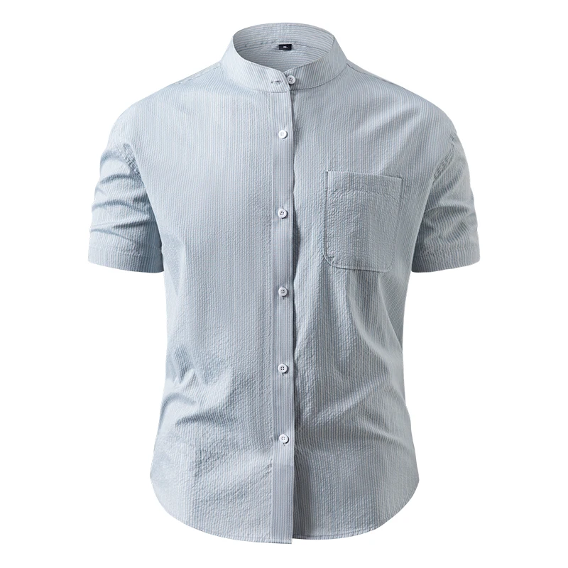 M-XXXXL Plus Size Men's Slim Fit Single Breasted Stand Collar Striped Short Sleeve Shirt Casual Business Summer Top with Pocket
M-XXXXL Plus Size Men's Slim Fit Single Breasted Stand Collar Striped Short Sleeve Shirt Casual Business Summer Top with Pocket