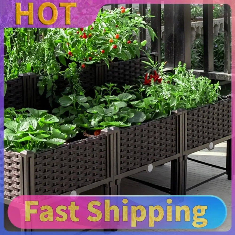 Plastic Raised Planter Box with Drainage Holes Planting Container Elevated Raised Bed Propagation Box for Indoor and Outdoor Use
Plastic Raised Planter Box with Drainage Holes Planting Container Elevated Raised Bed Propagation Box for Indoor and Outdoor Use