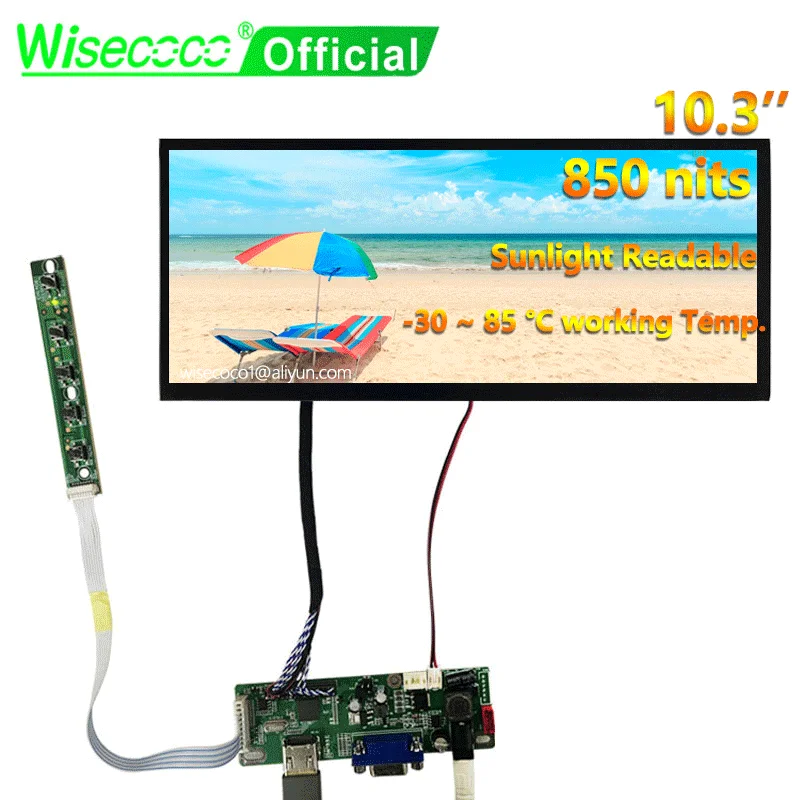 Wisecoco 10,3-дюймовый 1920x720 уличный TFT ЖК-экран высокой яркости, читаемый солнечный свет, плата контроллера, автомобильный дисплей, растягивается
Wisecoco 10,3-дюймовый 1920x720 уличный TFT ЖК-экран высокой яркости, читаемый солнечный свет, плата контроллера, автомобильный дисплей, растягивается