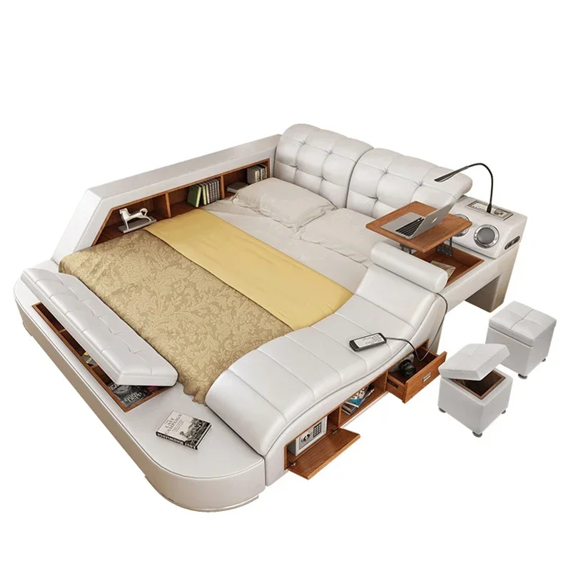 New Design Bedroom Furniture King Size Leather Storage Double Massage Beds Set with Speaker
New Design Bedroom Furniture King Size Leather Storage Double Massage Beds Set with Speaker
