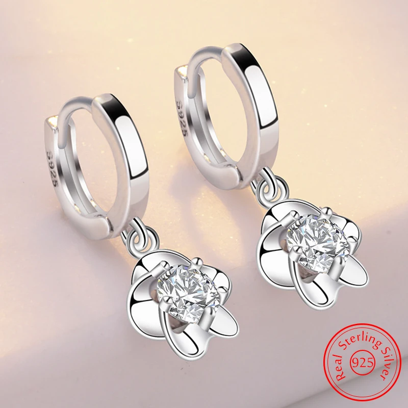 Fashion Original Jewelry Women's New 925 Sterling Silver Crystal Zircon Flower Drop Earrings XY0016
Fashion Original Jewelry Women's New 925 Sterling Silver Crystal Zircon Flower Drop Earrings XY0016