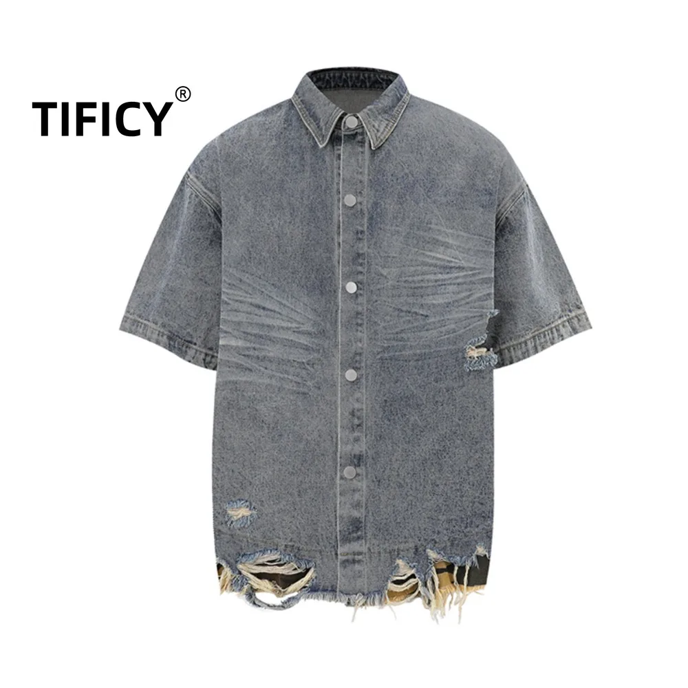 Men's Summer Retro Ins Trendy Camouflage Water Washed Punched Rascal Handsome Cowboy Shirt Coat and Short Sleeve
Men's Summer Retro Ins Trendy Camouflage Water Washed Punched Rascal Handsome Cowboy Shirt Coat and Short Sleeve