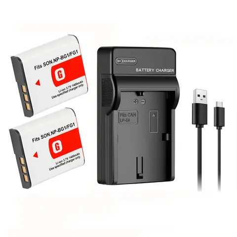 1400mAh NP-BG1 NP-FG1 NPBG1 NPFG1 NP BG1 FG1 Battery +Charger For Sony DSC-W100 DSC-WX1 DSC-H50 DSC-H55 DSC-H3 DSC-H7 H9 H10 H20