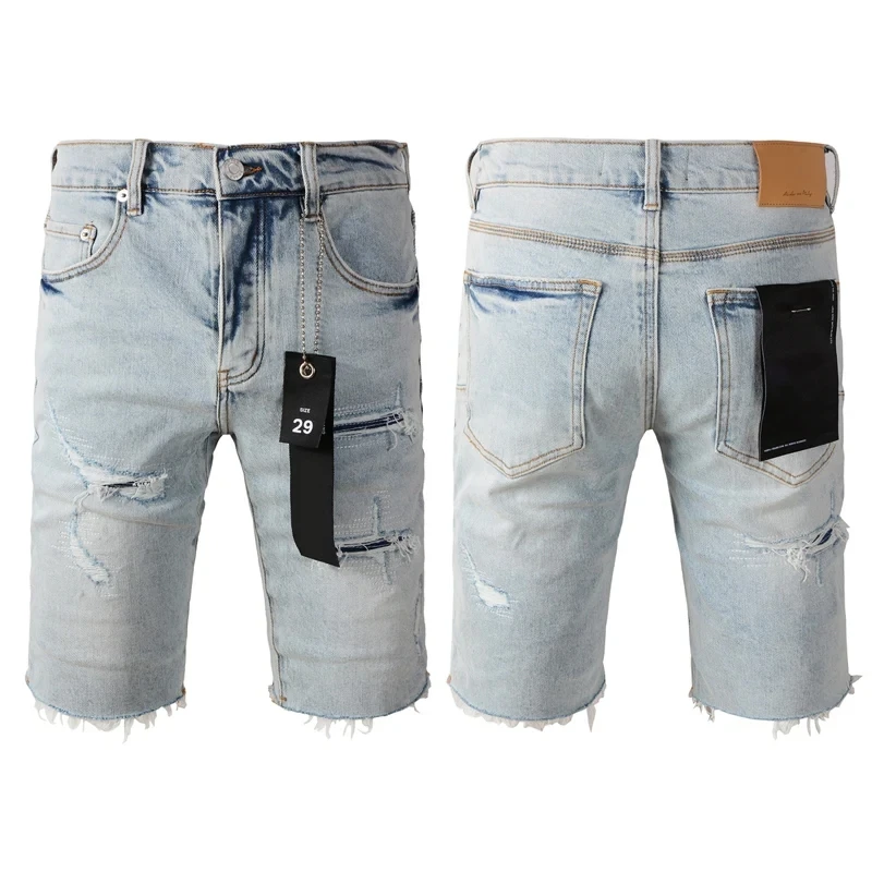American Style Summer Purple High Quality Ripped Retro Casual Denim Shorts Men's Women's High Street Hip Hop Fashion Jeans
American Style Summer Purple High Quality Ripped Retro Casual Denim Shorts Men's Women's High Street Hip Hop Fashion Jeans