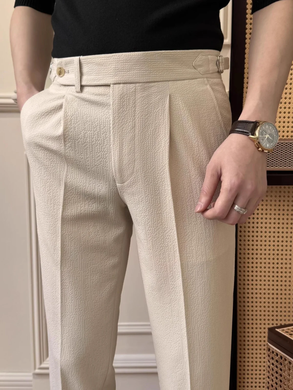 Neapolitan Bubble Cloth Men's Slim Fit Casual Pants Summer Faion Ci Sle Long Straight Leg Trousers for Young Men
Neapolitan Bubble Cloth Men's Slim Fit Casual Pants Summer Faion Ci Sle Long Straight Leg Trousers for Young Men