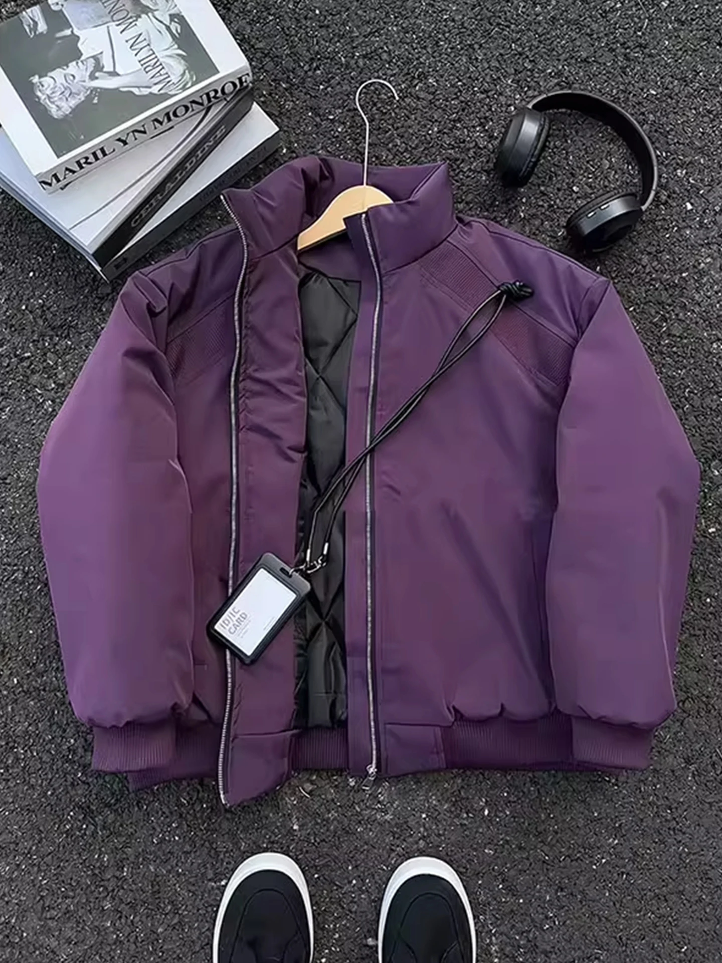 Purple Deconstructed Patchwork Stand Collar Cotton Jaet Men Winter Polyester Fiber Filled Flight Coat Thiened Baseball Sle
Purple Deconstructed Patchwork Stand Collar Cotton Jaet Men Winter Polyester Fiber Filled Flight Coat Thiened Baseball Sle