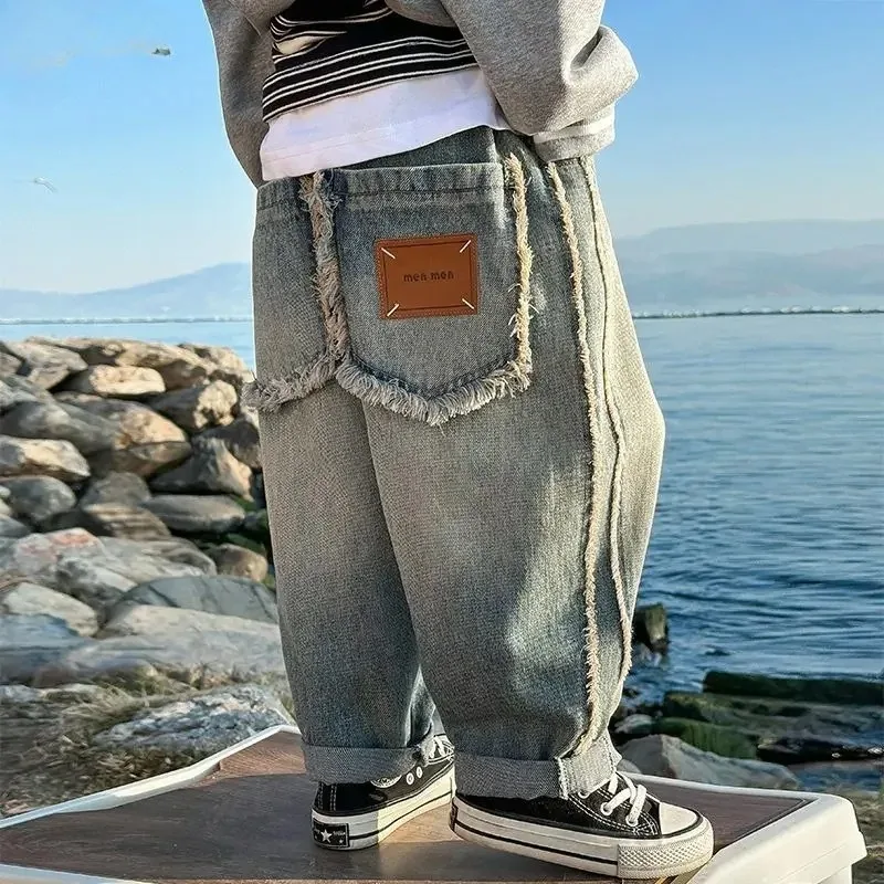 Teens Kids Streetwear Pants Boys Korean Childrens Clothing 2025 Spring New Trousers Straight Cylinder Causal Jeans Elastic Waist
Teens Kids Streetwear Pants Boys Korean Childrens Clothing 2025 Spring New Trousers Straight Cylinder Causal Jeans Elastic Waist