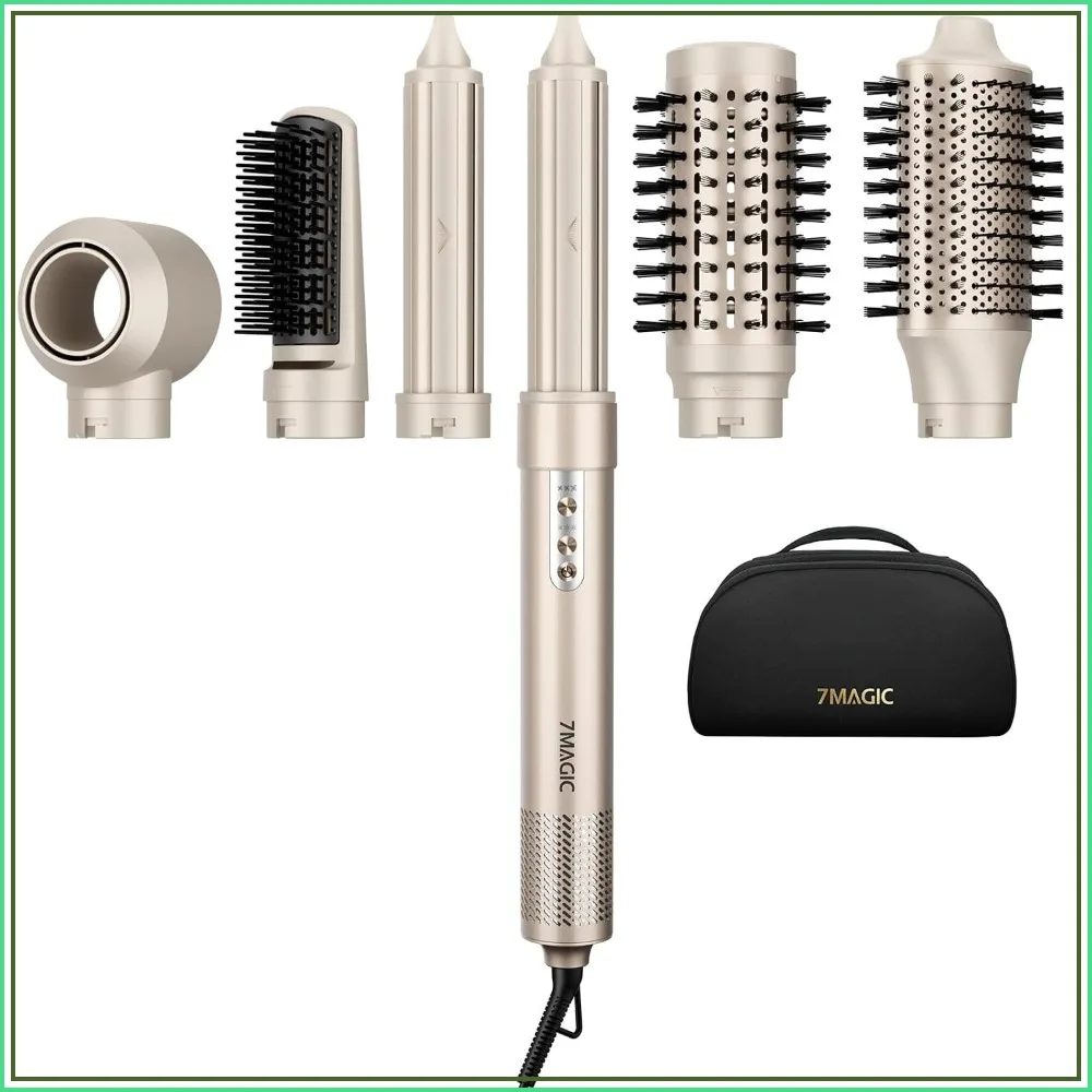 6 in 1 Multi Hair Styler Dryer Brush, 110,000 RPM High-Speed, Negative Ionic, Fast Drying for Blow Dry, Curling, Volumizing, Straightening, Gold
6 in 1 Multi Hair Styler Dryer Brush, 110,000 RPM High-Speed, Negative Ionic, Fast Drying for Blow Dry, Curling, Volumizing, Straightening, Gold