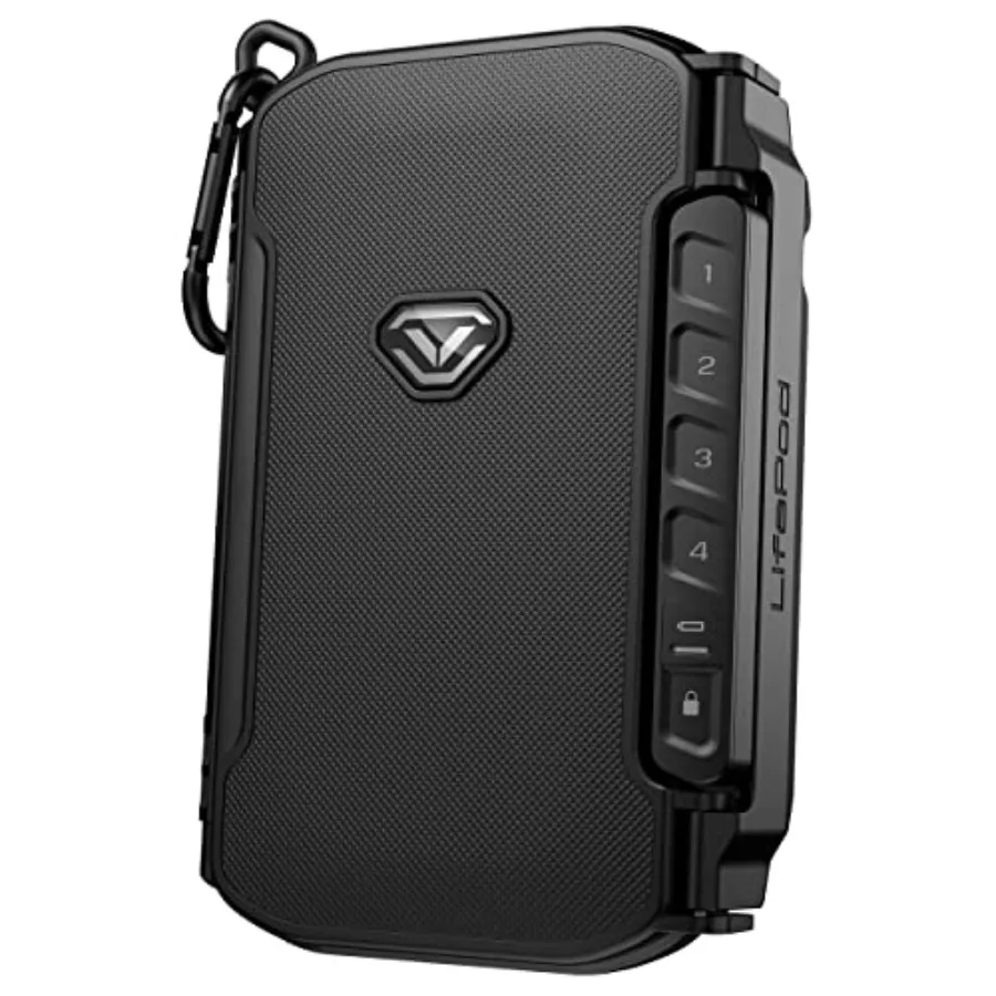Micro Weatherproof Electronic Lockbox for Travel: Rugged Mini Portable Case with Backlit Keypad, Covert Black
Micro Weatherproof Electronic Lockbox for Travel: Rugged Mini Portable Case with Backlit Keypad, Covert Black