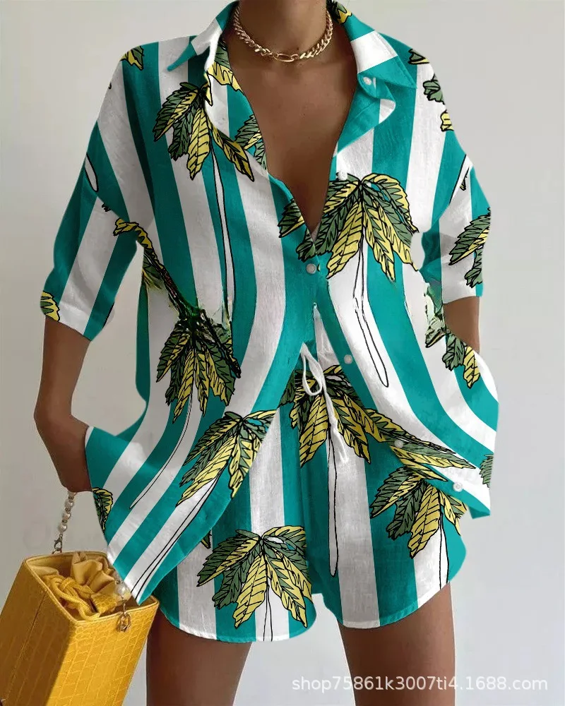 Summer Printed T-shirt Top Shorts Women's Two-piece Set 2025 Fashionable Casual Short Sleeved Top Shorts Set For Women
Summer Printed T-shirt Top Shorts Women's Two-piece Set 2025 Fashionable Casual Short Sleeved Top Shorts Set For Women