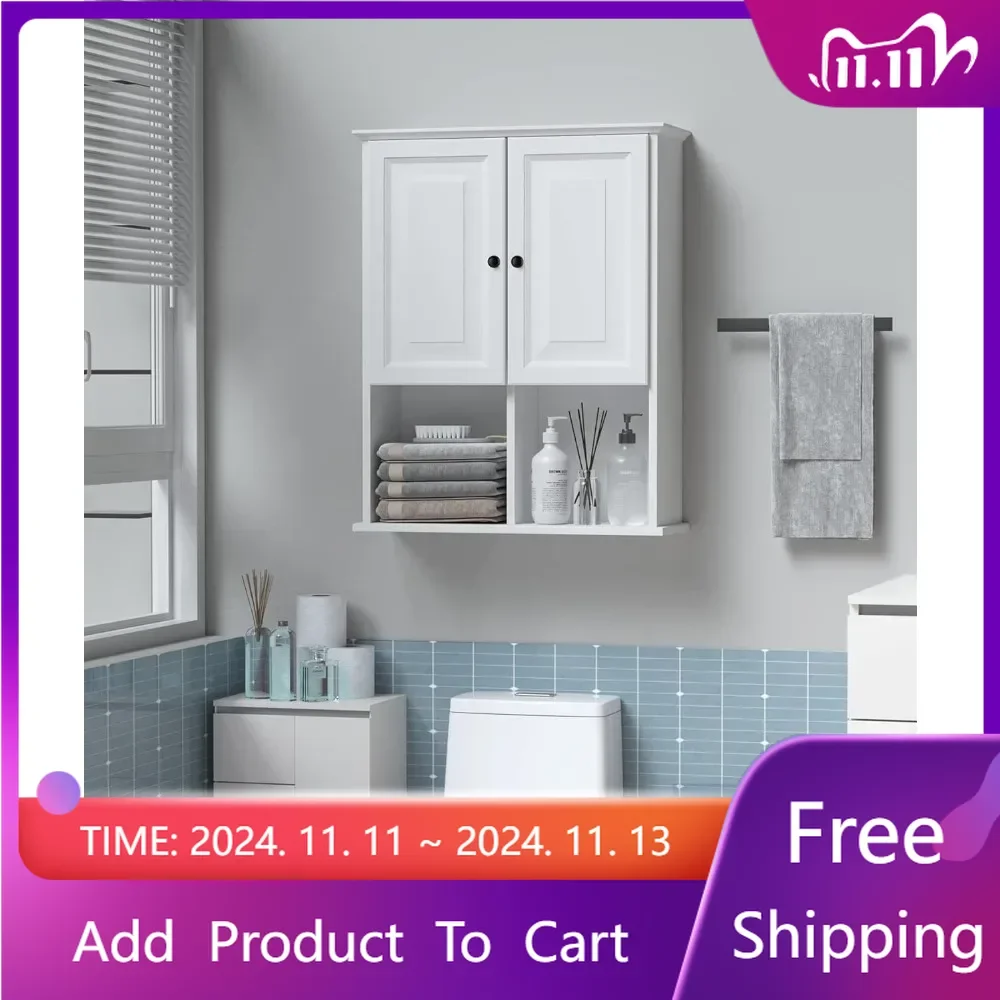 Bathroom Wall Cabinet with Motion Sensor LED Light, Wooden Medicine Cabinet Wall Mounted Cupboard, Over Toilet Storage Cabinets
Bathroom Wall Cabinet with Motion Sensor LED Light, Wooden Medicine Cabinet Wall Mounted Cupboard, Over Toilet Storage Cabinets
