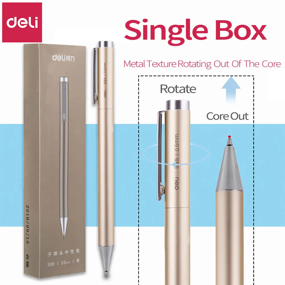 DELI Metal Sign Pen 0.5mm Gel Ink Pens Golden Silver Color Metallic Writing Pen Office Supplies
DELI Metal Sign Pen 0.5mm Gel Ink Pens Golden Silver Color Metallic Writing Pen Office Supplies
