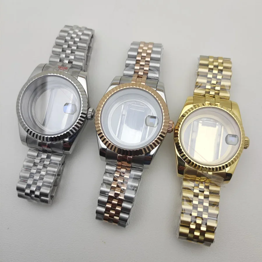 NH35 Case 36mm 39mm Men's Gold Sapphire Crystal Glass Stainless Steel Bracelet Transparent Back For Datejust NH36 Movement Parts
NH35 Case 36mm 39mm Men's Gold Sapphire Crystal Glass Stainless Steel Bracelet Transparent Back For Datejust NH36 Movement Parts