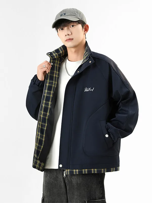 Men's Casual Stand Collar Jaet Fake Two-Piece Outerwear Spring Autumn Trendy Clothing Leisure Haome Workwear Coat
Men's Casual Stand Collar Jaet Fake Two-Piece Outerwear Spring Autumn Trendy Clothing Leisure Haome Workwear Coat