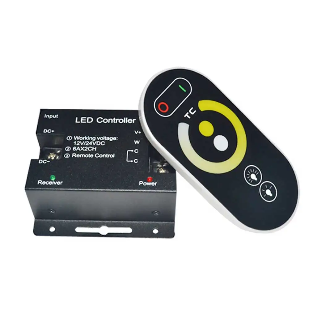 LED full touch infinite CCT dimmer suitable for LED color temperature light with RF wireless remote control DC12V 24V
LED full touch infinite CCT dimmer suitable for LED color temperature light with RF wireless remote control DC12V 24V