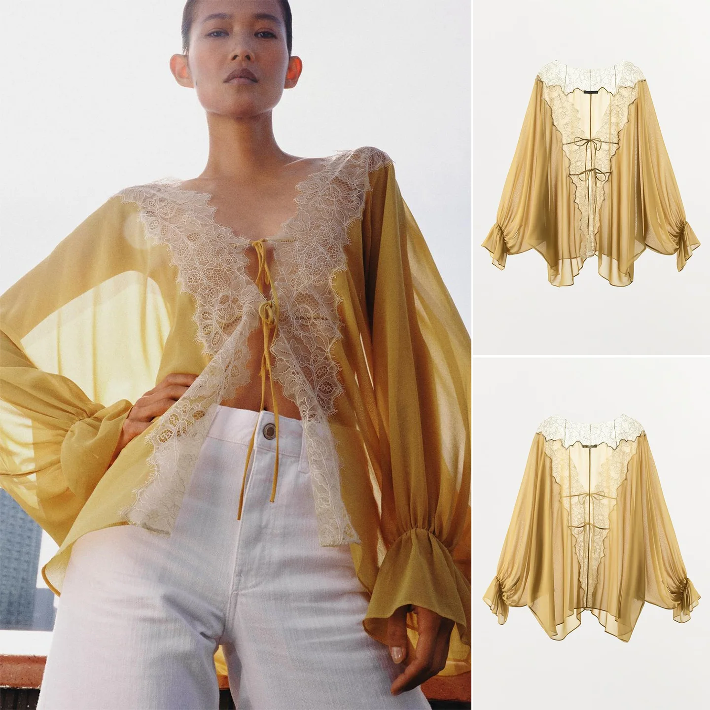 Sexy Style Long Sleeve Lace Patchwork Asymmetrical Hem Shirt Women's Loose Fit V-Neck Polyester Fiber Breathable Cool Sensation
Sexy Style Long Sleeve Lace Patchwork Asymmetrical Hem Shirt Women's Loose Fit V-Neck Polyester Fiber Breathable Cool Sensation