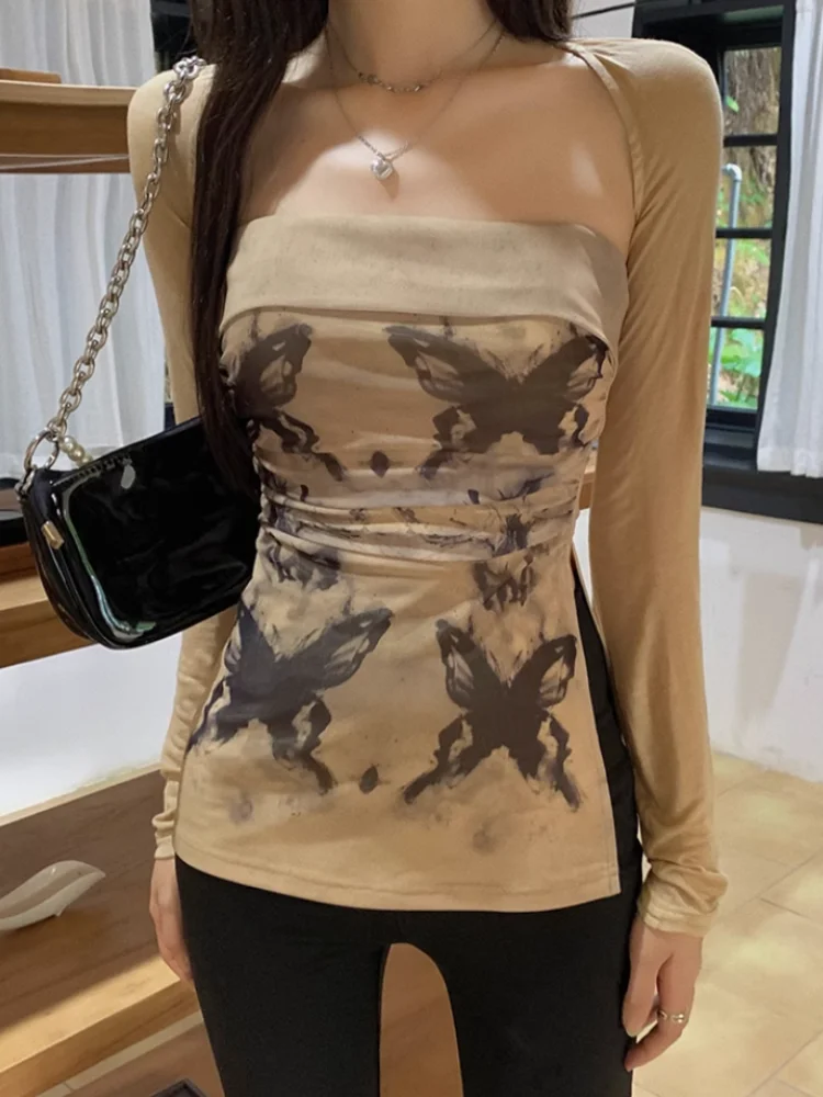 Two Pieces Set 2025 Summer Y2k Aesthetic Slim Butterfly Print Pleated Tanks+solid Streetwear Sun Protection Long Sleeve Cardigan
Two Pieces Set 2025 Summer Y2k Aesthetic Slim Butterfly Print Pleated Tanks+solid Streetwear Sun Protection Long Sleeve Cardigan