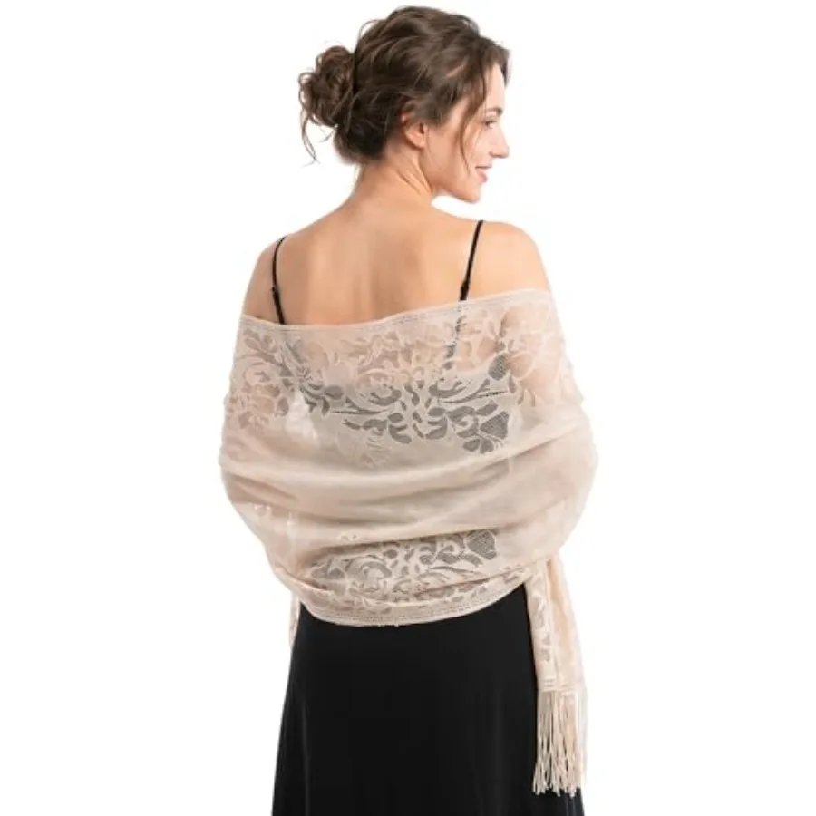 Women's Lace Pashmina Shawls and Wraps for Evening Dresses Wedding Bridal Shawl Scarf Chapel Veil
Women's Lace Pashmina Shawls and Wraps for Evening Dresses Wedding Bridal Shawl Scarf Chapel Veil